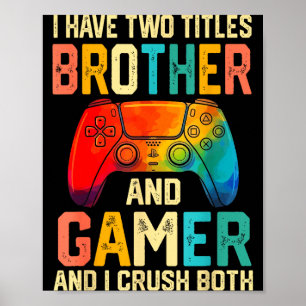 Póster Camiseta Gráfica Divertida para Hermanos Jugadores