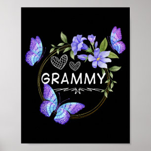 Póster Camiseta Grammy para mujeres con mariposas Día de 