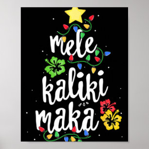 Póster Camiseta hawaiana de Navidad Mele Kalikimaka