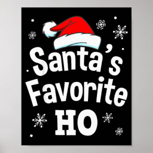 Póster Camiseta Ho favorita del Santa de Navidad, adulto 