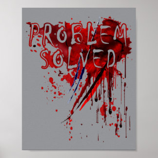 Póster Camiseta Hombre Problema Resuelto Terror Sangrient