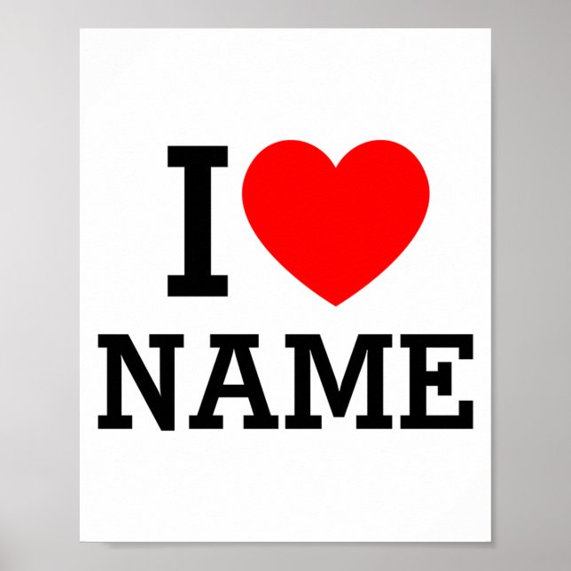 Póster Camiseta I Heart Nombre  (Frente)
