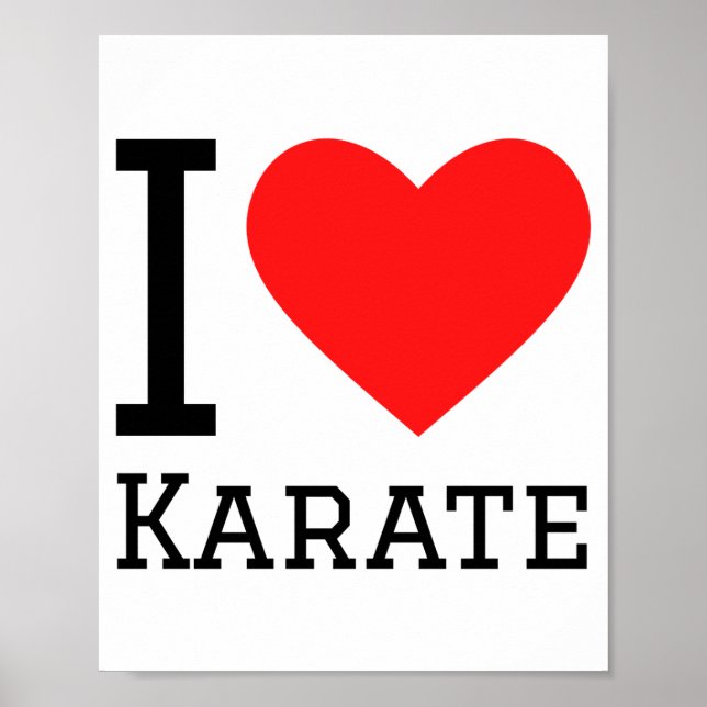 Póster Camiseta I Love Karate  (Frente)