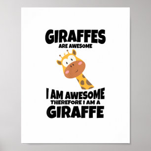Póster Camiseta impresionante dibujo soy una jirafa para 