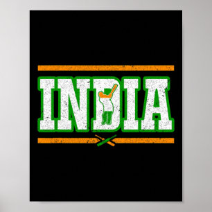 Póster Camiseta India Cricket Camiseta Cricket Selección