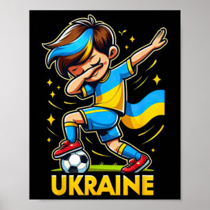 Póster Camiseta infantil de fútbol Ukraina con Uk Dabbing