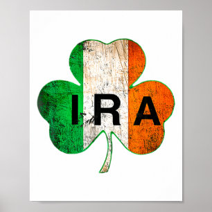 Póster Camiseta Ira Irlandesa Afortunada Shamrock Día de 