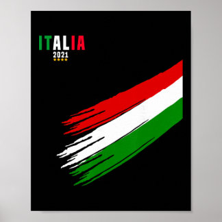 Póster Camiseta Italia Fútbol Amantes Italianos Italia 