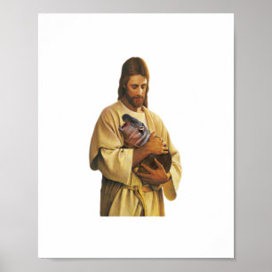 Póster Camiseta Jesus Moo Deng Cerdo Saltarín, Hipopótamo