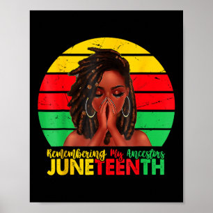 Póster Camiseta Juneteenth Mujeres Pelo Locd Recordando a