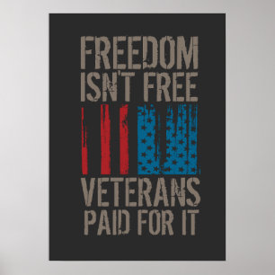 Póster Camiseta La Libertad No Es Gratuita, Veteranos La