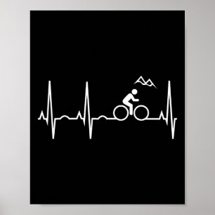 Póster Camiseta Latido de Corazón de Bicicleta de Montaña