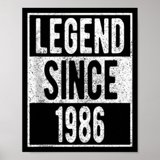 Póster Camiseta Leyenda Desde 1986 36 Años Regalos 36º