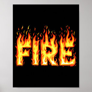 Póster Camiseta Llama Fuego Adultos Niños Hombres Mujeres