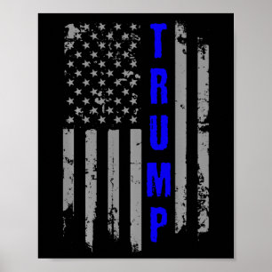 Póster Camiseta Ls Bandera Vintage De Usa Donald Trump Ép