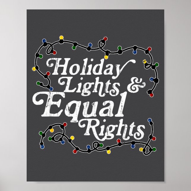 Póster Camiseta Luces de Fiesta Igualdad de Derechos Femi (Frente)