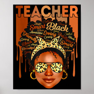 Póster Camiseta Mágica de Profesor Negro Historia Negra