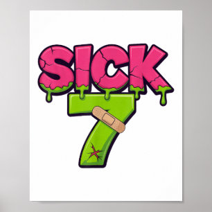 Póster Camiseta Meme Enfermo Siete Seis Siete Divertido J