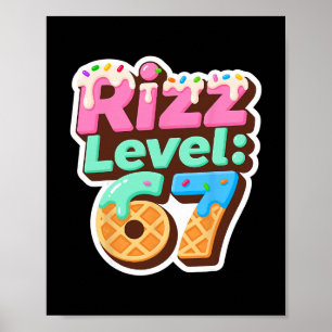 Póster Camiseta Meme Nivel Rizz 67 Helado Goteo Meme Seis