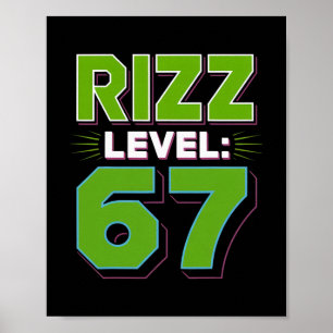 Póster Camiseta Meme Nivel Rizz 67 Tendencia Juvenil Seis
