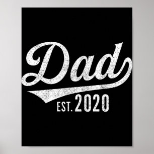 Póster Camiseta Mens Dad Est. 2020 - Padres Esperando Beb