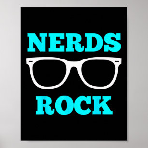 Póster Camiseta Nerds Rock T Camiseta Divertida para Geek