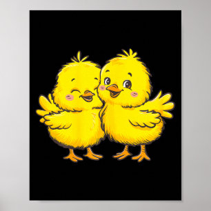 Póster Camiseta Niña Granja Granjero Pollito Pollo Bebé.p