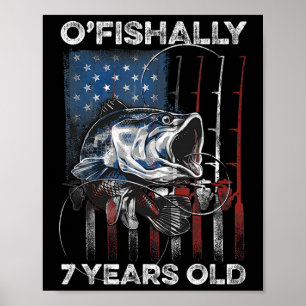 Póster Camiseta Oficialmente 7 Años 7º Cumpleaños Pesca E