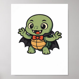 Póster Camiseta oversize de Halloween de vampiro de tortu