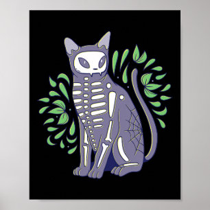 Póster Camiseta para el cráneo del gato - Disfraz de hall