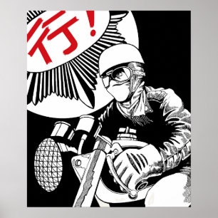 Póster Camiseta para motocicleta