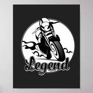 Póster Camiseta para motocicleta de leyenda