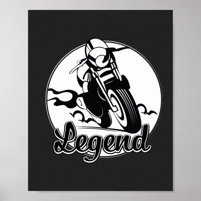 Póster Camiseta para motocicleta de leyenda (Frente)