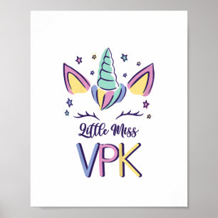 Póster Camiseta para niñas VPK primer día Little Miss VPK