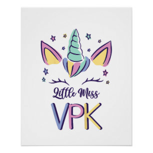 Póster Camiseta para niñas VPK primer día Little Miss VPK