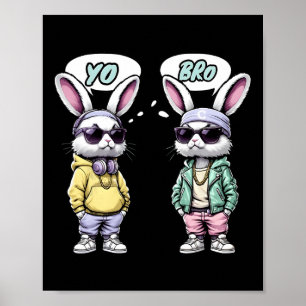 Póster Camiseta Pascua 2025 Yo Hermano Cita Divertida Bun