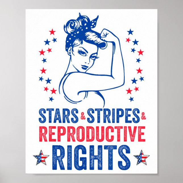 Póster Camiseta Patriótica 4 De Julio Estrellas Rayas Rep (Frente)