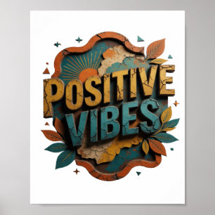 Póster Camiseta personalizada Crisp Orange POSITIVE VIBES