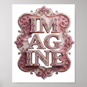 Póster Camiseta personalizada IMAGINA Rosa de moda
