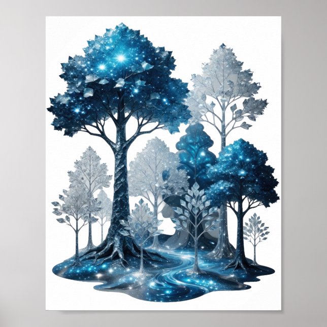 Póster Camiseta personalizada Modern Silver BLUE ICE FORE (Frente)