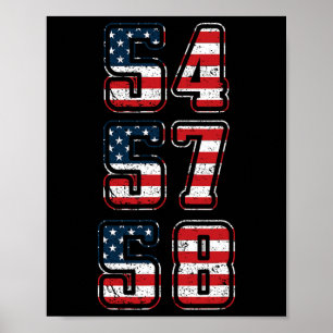 Póster Camiseta presidencial Trump 54 57 58, tercer presi