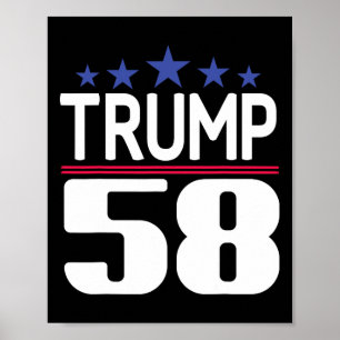 Póster Camiseta presidencial Trump 58, Trump tercer presi
