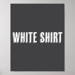 Póster Camiseta que dice las palabras Camiseta blanca Div