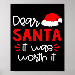 Póster Camiseta Querido Santa Divertida Navidad Familiar