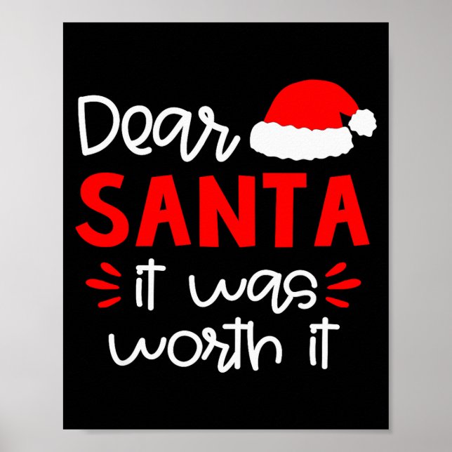 Póster Camiseta Querido Santa Divertida Navidad Familiar (Frente)