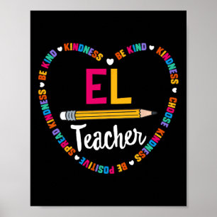 Póster Camiseta Regreso a la Escuela El Maestro de Inglés