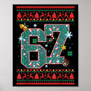 Póster Camiseta Retro 67 Seis Siete Navidad Meme 
