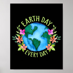 Póster Camiseta Retro Ambiental Día de la Tierra Todos lo