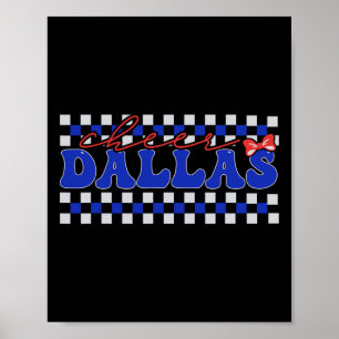Póster Camiseta Retro Dallas Coquette Bow Cheer Cheerlead