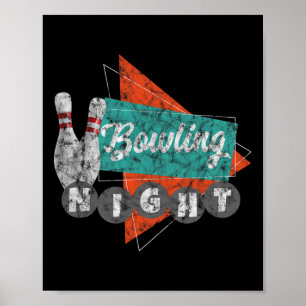 Póster Camiseta Retro de Bolos para Hombres y Mujeres Vin